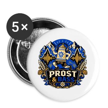 Beer mug with headphones – Music Festival - Buttons large 2.2''/56 mm (5-pack) - white - Front