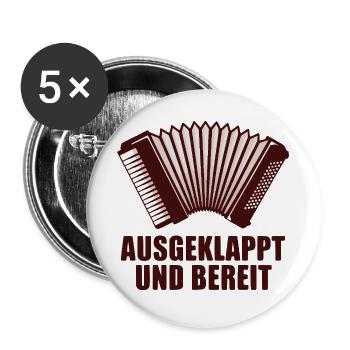 Akkordeon - Ausgeklappt und bereit - Buttons groß 56 mm (5er Pack) - Weiß - Vorne