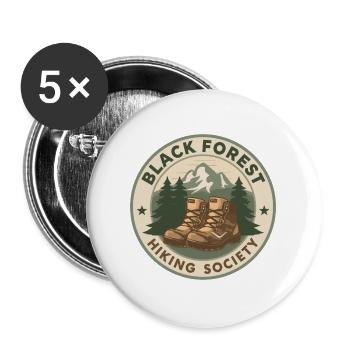 Black Forest Hiking Society | Vintage Badge - Buttons large 2.2''/56 mm (5-pack) - white - Front