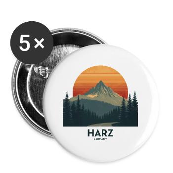 Resin Vintage Sunset | National Park Style - Buttons large 2.2''/56 mm (5-pack) - white - Front