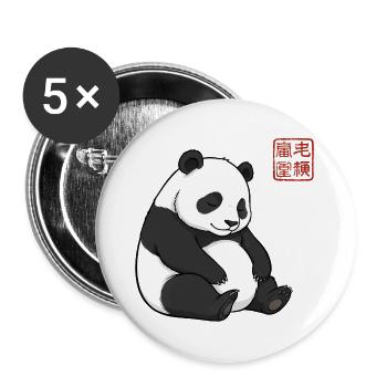 Panda endormi Cadeau adorable d’animaux paresseux - Lot de 5 grands badges (56 mm) - blanc - Devant