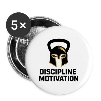 Discipline Motivation Spartan Helmet - Buttons large 2.2''/56 mm (5-pack) - white - Front