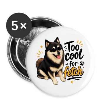 Le Lapphund finlandais trop cool - Lot de 5 grands badges (56 mm) - blanc - Devant