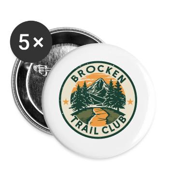 Club de Sentier Brocken | Insigne Vintage en résine - Lot de 5 grands badges (56 mm) - blanc - Devant