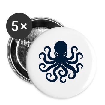 Chemise minimaliste Octopus Ocean - Lot de 5 grands badges (56 mm) - blanc - Devant