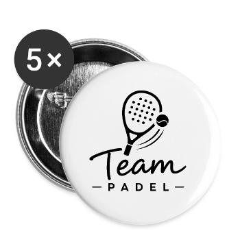 Team PADEL with padel racket - Buttons large 2.2''/56 mm (5-pack) - white - Front