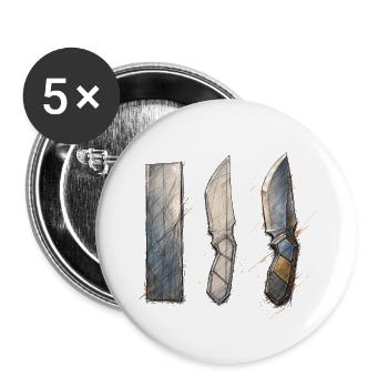 Geometric Blades III - Buttons large 2.2''/56 mm (5-pack) - white - Front