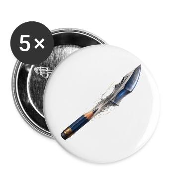 Shimmering Spear of Art - Buttons large 2.2''/56 mm (5-pack) - white - Front