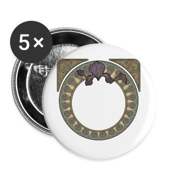 Cercle Y des Iris Art Nouveau - Lot de 5 grands badges (56 mm) - blanc - Devant