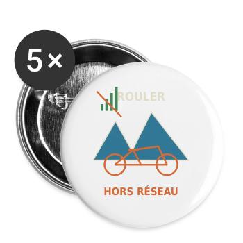 Rouler hors réseau - Lot de 5 grands badges (56 mm) - blanc - Devant