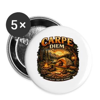 Coucher de soleil sur le feu de camp de Carpe Diem - Lot de 5 grands badges (56 mm) - blanc - Devant