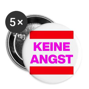 KEINE ANGST NIE WIEDER IST JETZT PINK NO NZS & AFD - Buttons groß 56 mm (5er Pack) - Weiß - Vorne