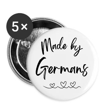 Made by Germans - Buttons large 2.2''/56 mm (5-pack) - white - Front