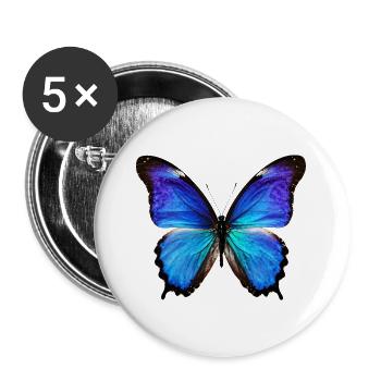 Azure Monarch Wingprint - Buttons large 2.2''/56 mm (5-pack) - white - Front