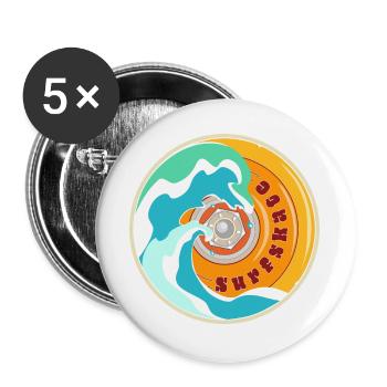 Surfskate Lover - Buttons large 2.2''/56 mm (5-pack) - white - Front