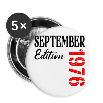 50th birthday September 1976 - Buttons large 2.2''/56 mm (5-pack) - white - Front