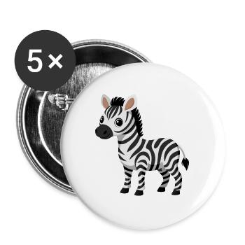 Bébé zèbre - Lot de 5 grands badges (56 mm) - blanc - Devant
