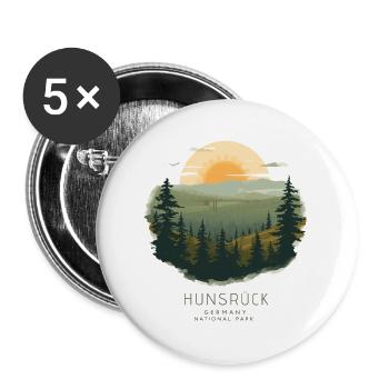 Hunsrück National Park | Vintage Landscape - Buttons groß 56 mm (5er Pack) - Weiß - Vorne