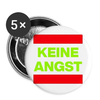 KEINE ANGST NIE WIEDER IST JETZT GRÜN NO NZS / AFD - Buttons groß 56 mm (5er Pack) - Weiß - Vorne