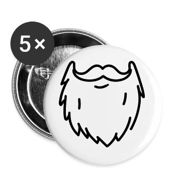 barbe - Lot de 5 grands badges (56 mm) - blanc - Devant