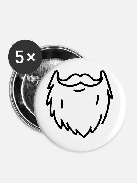 Beard - Buttons groß 56 mm (5er Pack) - Weiß