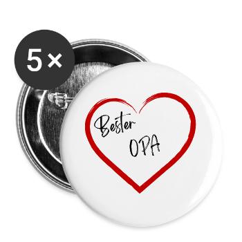 Meilleur grand-père - Lot de 5 grands badges (56 mm) - blanc - Devant