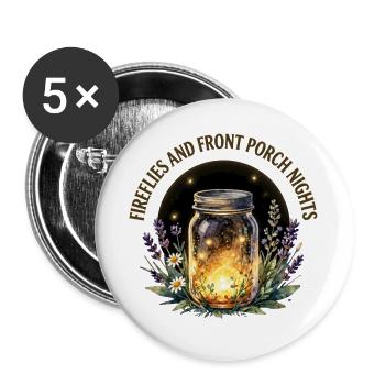 Lucioles et nuits sur le perron avant - Lot de 5 grands badges (56 mm) - blanc - Devant