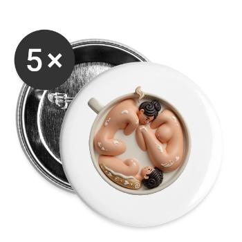 Latte Cup Nude Trio - Buttons large 2.2''/56 mm (5-pack) - white - Front