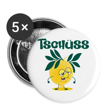 Adieu Changement d’emploi Lemon - Lot de 5 grands badges (56 mm) - blanc - Devant