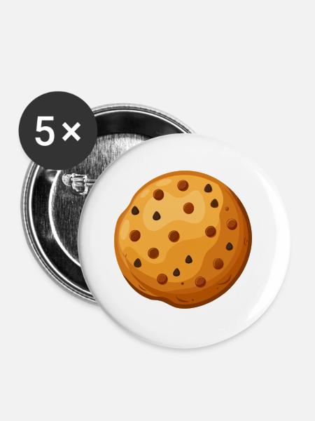 Kekse - Buttons groß 56 mm (5er Pack) - Weiß