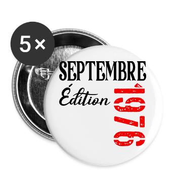 France 50e Anniversaire Septembre 1976 - Lot de 5 grands badges (56 mm) - blanc - Devant