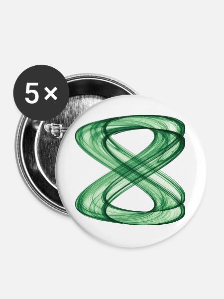 Verflochtene Bahnen - Buttons groß 56 mm (5er Pack) - Weiß