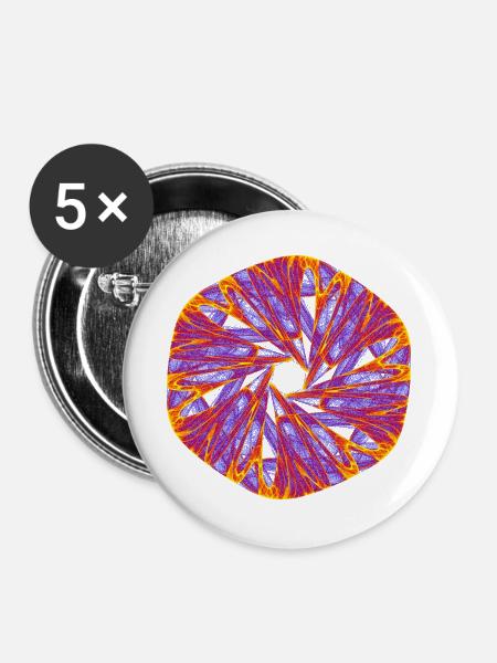 Glühender Stern - Buttons groß 56 mm (5er Pack) - Weiß