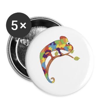 Caméléon neurodivergent - Lot de 5 grands badges (56 mm) - blanc - Devant