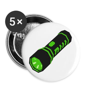 Taschenlampe Licht Icon - Buttons groß 56 mm (5er Pack) - Weiß - Vorne
