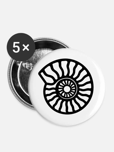 Ammonit - Buttons groß 56 mm (5er Pack) - Weiß