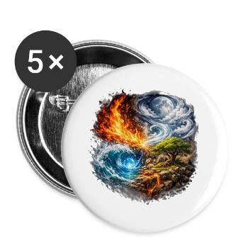 Tempête élémentaire au-dessus de l’arbre - Lot de 5 grands badges (56 mm) - blanc - Devant
