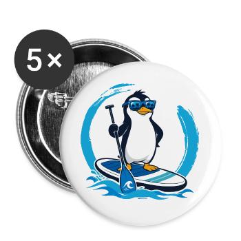 Dessins animés SUP Paddleboard Stand Up Paddle - Lot de 5 grands badges (56 mm) - blanc - Devant