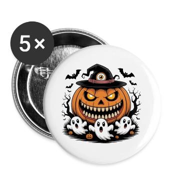 Halloween Pumpkin Ghosts - Buttons large 2.2''/56 mm (5-pack) - white - Front