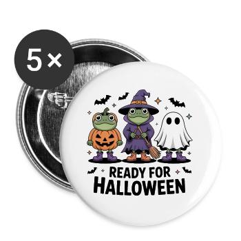 Halloween - Buttons large 2.2''/56 mm (5-pack) - white - Front