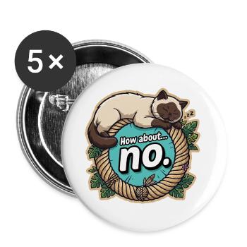 Bkh point non - Lot de 5 grands badges (56 mm) - blanc - Devant