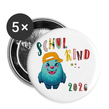 Effectifs scolaires 2026 - Lot de 5 grands badges (56 mm) - blanc - Devant