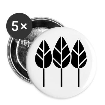 Gardener Three Trees Horticulture Motif - Buttons large 2.2''/56 mm (5-pack) - white - Front