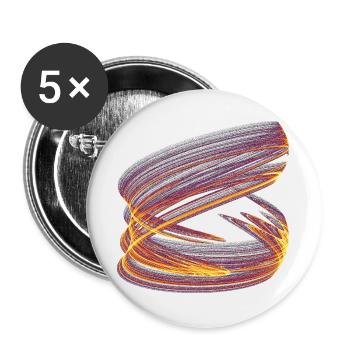 Vortex de Lumière du Chaos – Attracteur Étrange - Lot de 5 grands badges (56 mm) - blanc - Devant