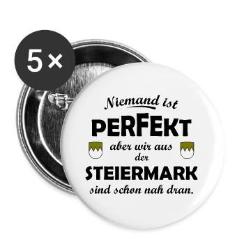 Steiermark - Buttons groß 56 mm (5er Pack) - Weiß - Vorne