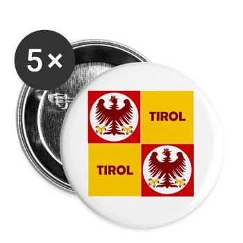 Tirol Quadrat Emblem Muster - Buttons groß 56 mm (5er Pack) - Weiß - Vorne