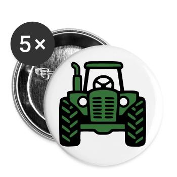 Logo de vue frontale du tracteur - Lot de 5 grands badges (56 mm) - blanc - Devant
