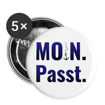 MOIN. Passt. - Buttons groß 56 mm (5er Pack) - Weiß - Vorne