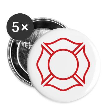 Symbole de sécurité du badge de ligne croisée maltais des pompiers - Lot de 5 grands badges (56 mm) - blanc - Devant