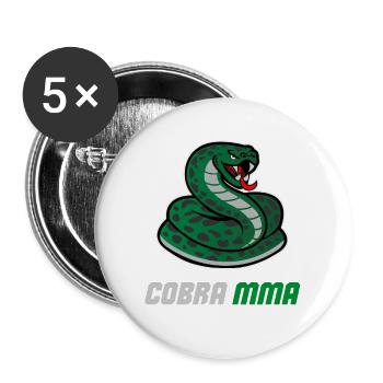 Cobra MMA Gym BJJ - Lot de 5 grands badges (56 mm) - blanc - Devant